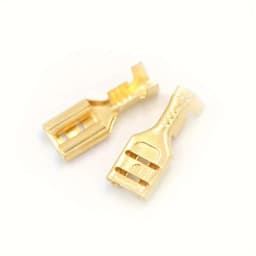 100pcs High-quality 6.3mm Golden Brass Car Speaker Female Shovel-shaped Terminal Wire Connector