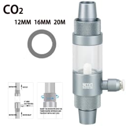 Fish Tank CO2 Diffuser Aluminum Alloy Quick Insertion Interface CO2 Nebulizer 12-16-20mm Aquarium External CO2 Diffuser