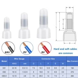 1000 Bag Wire Connector, Closed Terminal, Jumper, Safety Connector, Connector Cap CE-1/2/5X