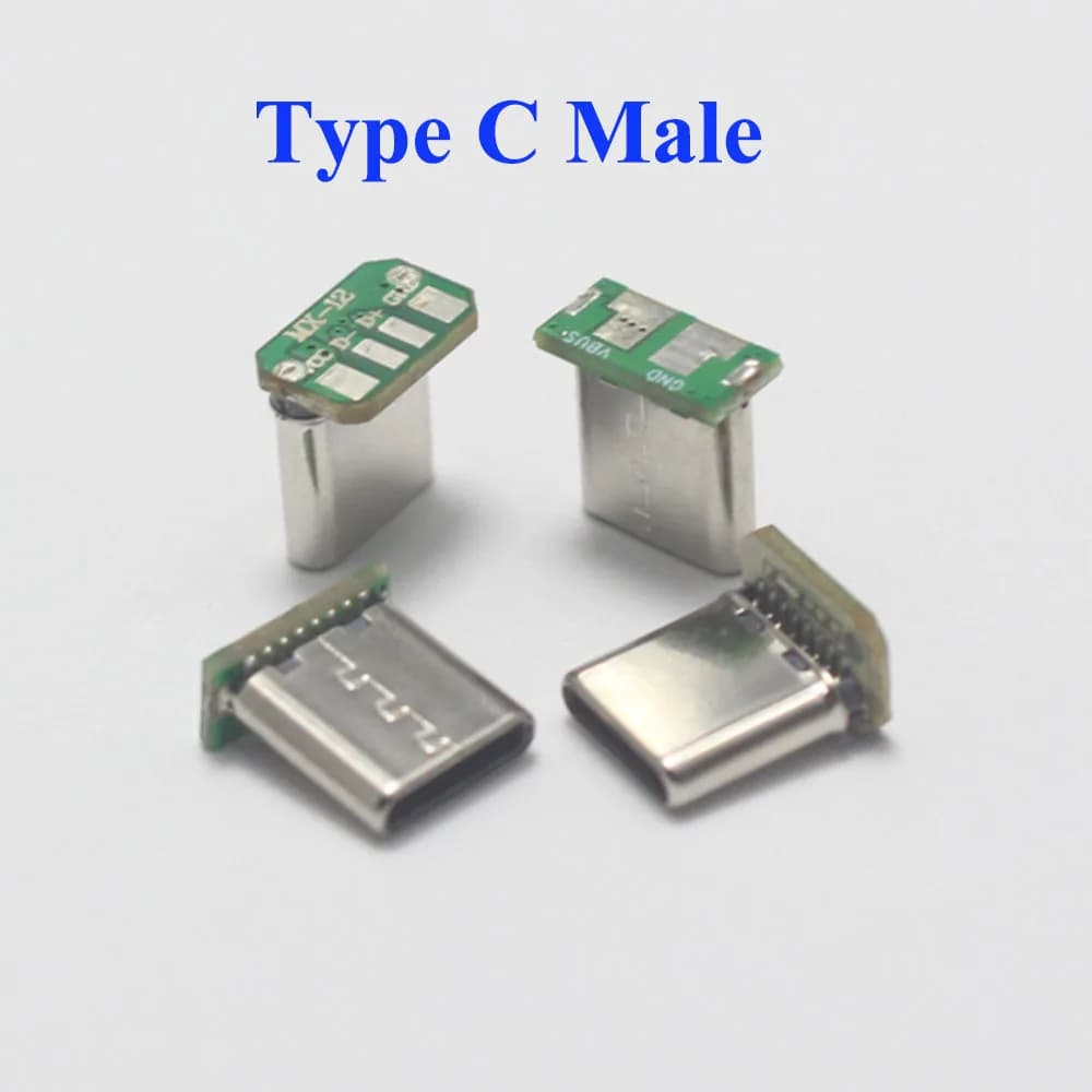 2/5/10PCS USB 3.1 Type C Vertical Patch Board 16pin 4 / 2 Welding Wire Data Band PCB USB Board Male Head 16P Usb C Connector