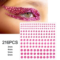 162/216/900pcs Eye&Face&Body Diamond Tattoos Stickers 3/4/5/6mm Colored Glitter Rhinestone Tattoo for Party Makeup Gem Accessory