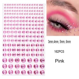 162/216/900pcs Eye&Face&Body Diamond Tattoos Stickers 3/4/5/6mm Colored Glitter Rhinestone Tattoo for Party Makeup Gem Accessory