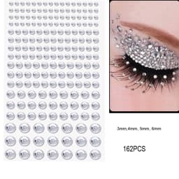 162/216/900pcs Eye&Face&Body Diamond Tattoos Stickers 3/4/5/6mm Colored Glitter Rhinestone Tattoo for Party Makeup Gem Accessory
