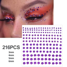 162/216/900pcs Eye&Face&Body Diamond Tattoos Stickers 3/4/5/6mm Colored Glitter Rhinestone Tattoo for Party Makeup Gem Accessory