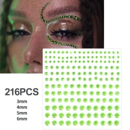 162/216/900pcs Eye&Face&Body Diamond Tattoos Stickers 3/4/5/6mm Colored Glitter Rhinestone Tattoo for Party Makeup Gem Accessory