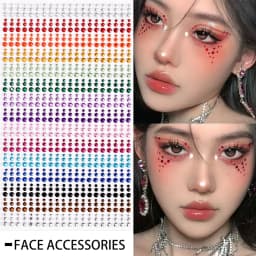 162/216/900pcs Eye&Face&Body Diamond Tattoos Stickers 3/4/5/6mm Colored Glitter Rhinestone Tattoo for Party Makeup Gem Accessory
