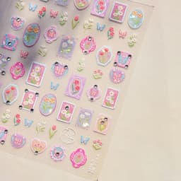 Camellia Flower Blooming Petal Floral Blue Leaves Chinese Characters Poetry Golden 5D Nail Art Sticker Adhesive Manicure Decal