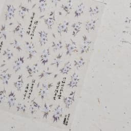 Camellia Flower Blooming Petal Floral Blue Leaves Chinese Characters Poetry Golden 5D Nail Art Sticker Adhesive Manicure Decal