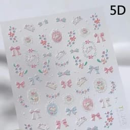 Camellia Flower Blooming Petal Floral Blue Leaves Chinese Characters Poetry Golden 5D Nail Art Sticker Adhesive Manicure Decal