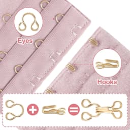 100PCS Sewing Hooks and Eyes Closure Gold Alloy Bra Hooks Sew on Snaps for Bra Clothing Replacement Trousers Skirts Crafting