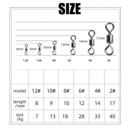 Fishing Swivels Kit Ball Bearing Rolling Swivel Fishing Tackle Saltwater Freshwater Fishing Line Connectors for Carp 200-500Pcs
