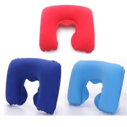 1-4Pcs Travel Pillow Car Air Flight Office Inflatable Neck Pillow Short Plush Cover PVC Support Headrest Soft Nursing Cushion