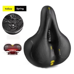 Reflective Shock Absorbing Hollow Bike Saddle MTB Bicycle Seat Breathable Rainproof Cycling Road Mountain Cycling Accessory