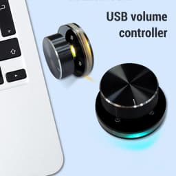 USB Volume Controller Knob for Android System PC Multimedia Type C External Media Adjustment Controller with RGB Light