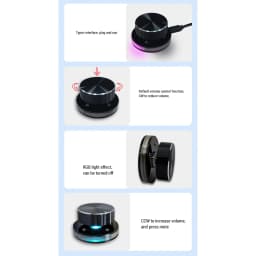 USB Volume Controller Knob for Android System PC Multimedia Type C External Media Adjustment Controller with RGB Light