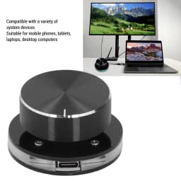 USB Volume Controller Knob for Android System PC Multimedia Type C External Media Adjustment Controller with RGB Light