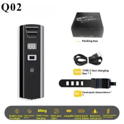 Bicycle Light Portable Bike Light IPX6 Flashlight Aluminum Front Lamp Type-C Charging MTB Road Cycling Highlight
