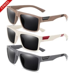 3 Pairs Polarized Glasses Square Sunglasses UV400 Outdoor Sports Fishing Cycling Running Driving Men Women Party Wear Goggles
