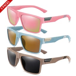 3 Pairs Polarized Glasses Square Sunglasses UV400 Outdoor Sports Fishing Cycling Running Driving Men Women Party Wear Goggles