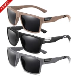 3 Pairs Polarized Glasses Square Sunglasses UV400 Outdoor Sports Fishing Cycling Running Driving Men Women Party Wear Goggles