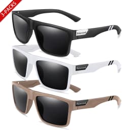 3 Pairs Polarized Glasses Square Sunglasses UV400 Outdoor Sports Fishing Cycling Running Driving Men Women Party Wear Goggles