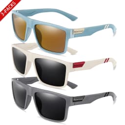 3 Pairs Polarized Glasses Square Sunglasses UV400 Outdoor Sports Fishing Cycling Running Driving Men Women Party Wear Goggles