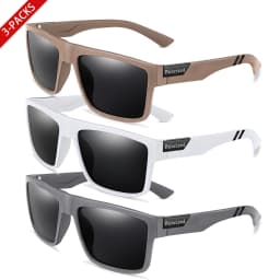 3 Pairs Polarized Glasses Square Sunglasses UV400 Outdoor Sports Fishing Cycling Running Driving Men Women Party Wear Goggles