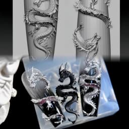 1Pc Nail Silicone Dragon Mold 3D Embossed Stencils Exquisite Art Decorations Nail Mold Template