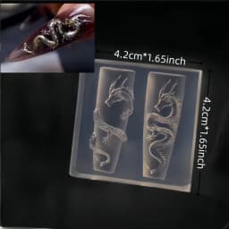 1Pc Nail Silicone Dragon Mold 3D Embossed Stencils Exquisite Art Decorations Nail Mold Template