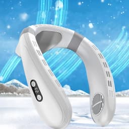 New Portable Neck Fan 5200mAh Neck Air Conditioner Rechargeable Semiconductor Cooling Fan Outdoor Personal Fan Wearable Cooler