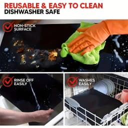 BBQ Grill Mat Non-stick Reusable Heat Resistant Extra Thick Pad Oven Liners Baking Mats Easy Clean Kitchen Outdoor Barbecue Tool