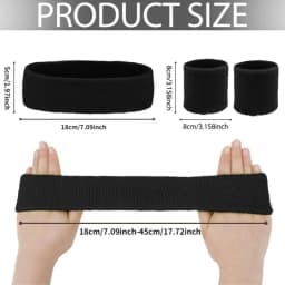 New Hot Athletic Sweatband Hairband Headband Wristband Set in 3-Pack Cotton Head Sweat Bands for Running, Cycling, Yoga, Spa