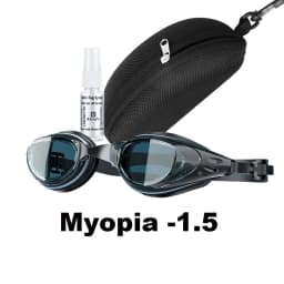 Custom Myopia Prescription Swim Goggles for Adult Kids, Anti-Fog,Left/Right Different Power (-6.0 to Plano), Adjustable Strap