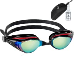 Custom Myopia Prescription Swim Goggles for Adult Kids, Anti-Fog,Left/Right Different Power (-6.0 to Plano), Adjustable Strap