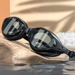 Custom Myopia Prescription Swim Goggles for Adult Kids, Anti-Fog,Left/Right Different Power (-6.0 to Plano), Adjustable Strap