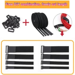 5/2/1Meter Reusable Fastener Hook and Loop Securing Straps with Buckles Adjustable Cable Straps Free Cut Length Nylon Cable Ties