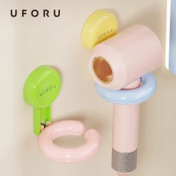 UFORU Wall-mounted Hair Dryer Shelf Household Bathroom Punch-free Portable Sucker Dopamine Organizer