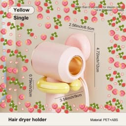 UFORU Wall-mounted Hair Dryer Shelf Household Bathroom Punch-free Portable Sucker Dopamine Organizer