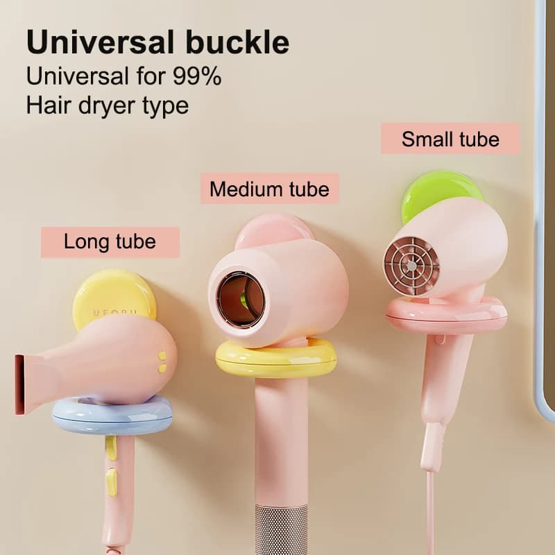 UFORU Wall-mounted Hair Dryer Shelf Household Bathroom Punch-free Portable Sucker Dopamine Organizer