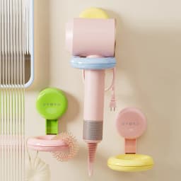 UFORU Wall-mounted Hair Dryer Shelf Household Bathroom Punch-free Portable Sucker Dopamine Organizer