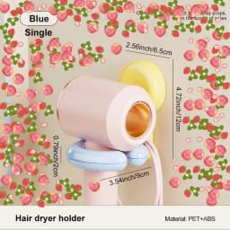UFORU Wall-mounted Hair Dryer Shelf Household Bathroom Punch-free Portable Sucker Dopamine Organizer