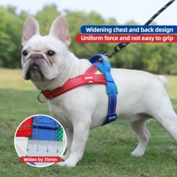 Dog Pet Chest Harness Wide Webbing Two-Color Contrasting Four Seadon Dog Harness Nylon Handle Outdoor Dog Walking Reflective
