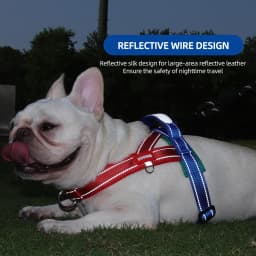 Dog Pet Chest Harness Wide Webbing Two-Color Contrasting Four Seadon Dog Harness Nylon Handle Outdoor Dog Walking Reflective