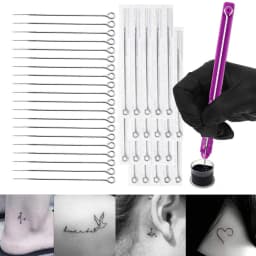 DIY Tattoo Hand Poke and Stick Tool Kit With Tattoo Needle Holder Ink Cup Glover Grommet Bandage Set for Tattoo Beginner Kit