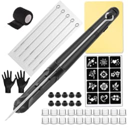 DIY Tattoo Hand Poke and Stick Tool Kit With Tattoo Needle Holder Ink Cup Glover Grommet Bandage Set for Tattoo Beginner Kit