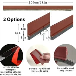 1pc 100CM Brush Seal Strip Door Bottom Seal Strip Insectproof Soundproof Door Bottom Seal Strip Door Stop Self-adhesive Strip