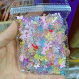 500-600Pcs Mix Bow Flowers Resin Nail Charms 3D Aurora Kawaii Ribbon Bowknot Rhinestones For DIY Nail Art Decorations 50g/bag