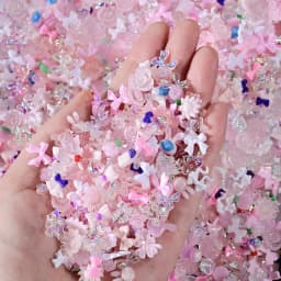 500-600Pcs Mix Bow Flowers Resin Nail Charms 3D Aurora Kawaii Ribbon Bowknot Rhinestones For DIY Nail Art Decorations 50g/bag