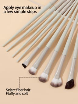 5/9/10pc Professional Eye Makeup Brush Set, Ultra-Thin Blade Eyeliner Brush, Nose Shadow Highlight Brush, Eye Smudge Brush Set