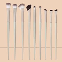 5/9/10pc Professional Eye Makeup Brush Set, Ultra-Thin Blade Eyeliner Brush, Nose Shadow Highlight Brush, Eye Smudge Brush Set